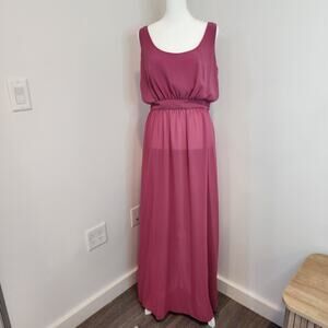 Vintage Pink Sleeveless Maxi Dress Womens 14 Union Tag